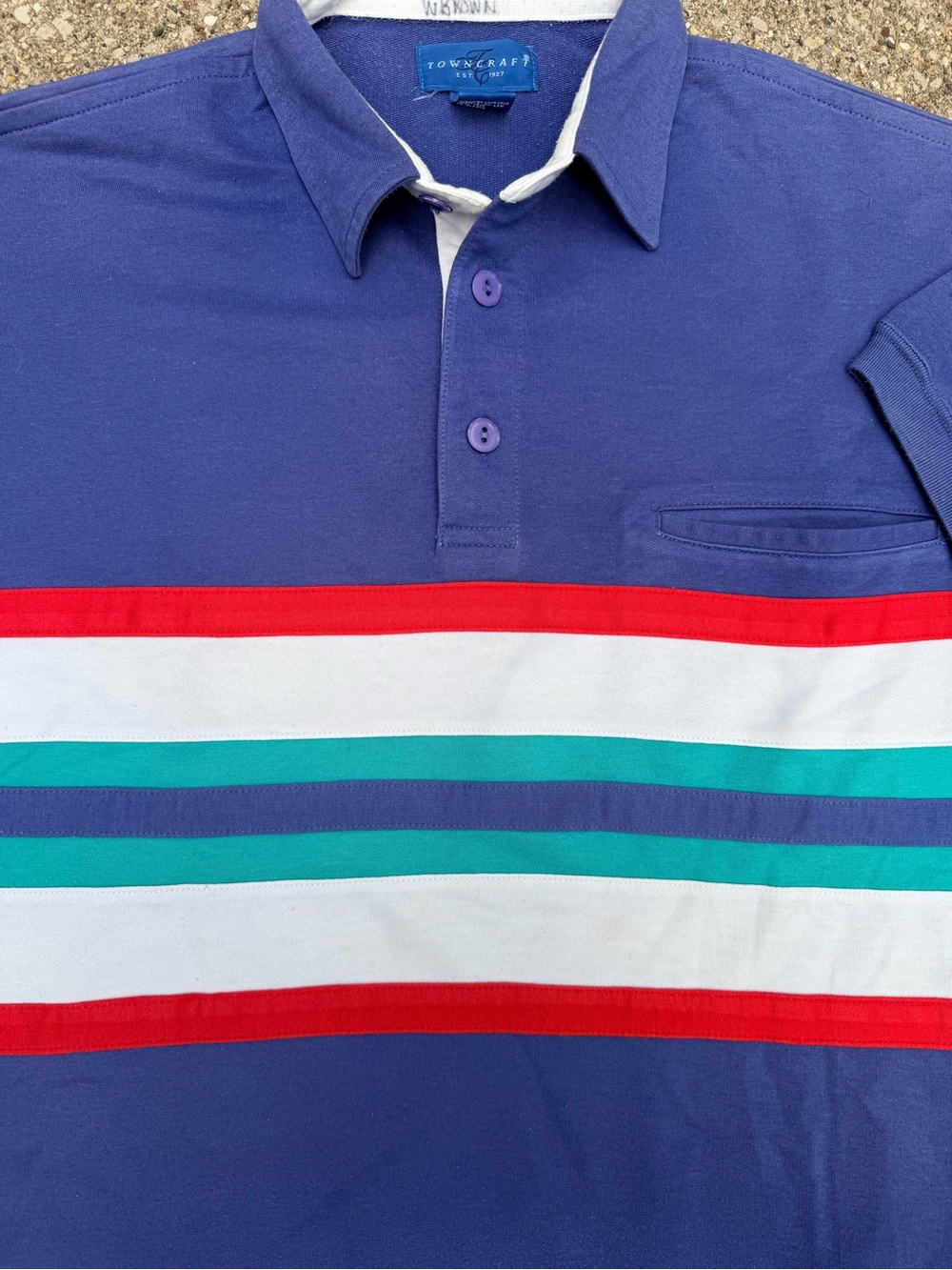 Vintage Towncraft Colorblock Polo Rugby Sweatshirt Men’s Medium Grandpacore